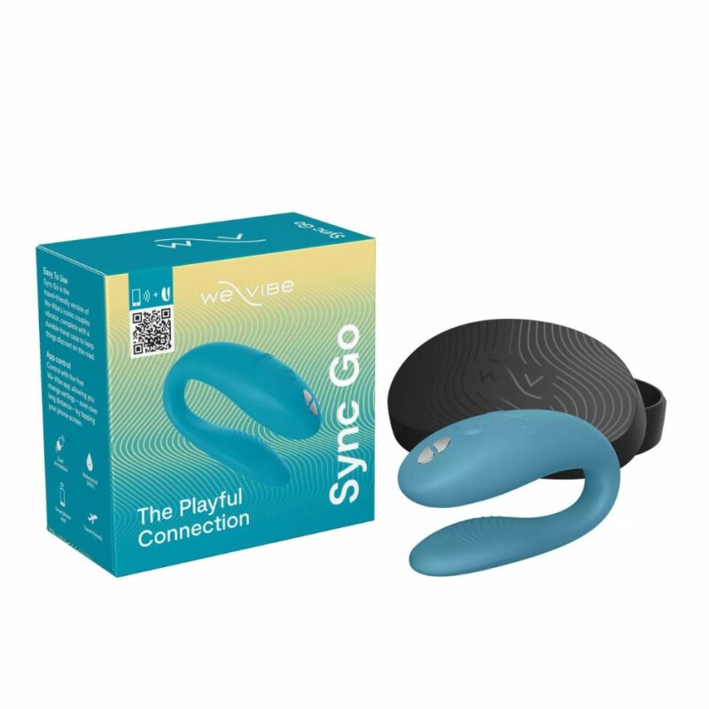 Вібратор для пар We Vibe Sync Go Turquoise у футлярі, голубий - Зображення 9