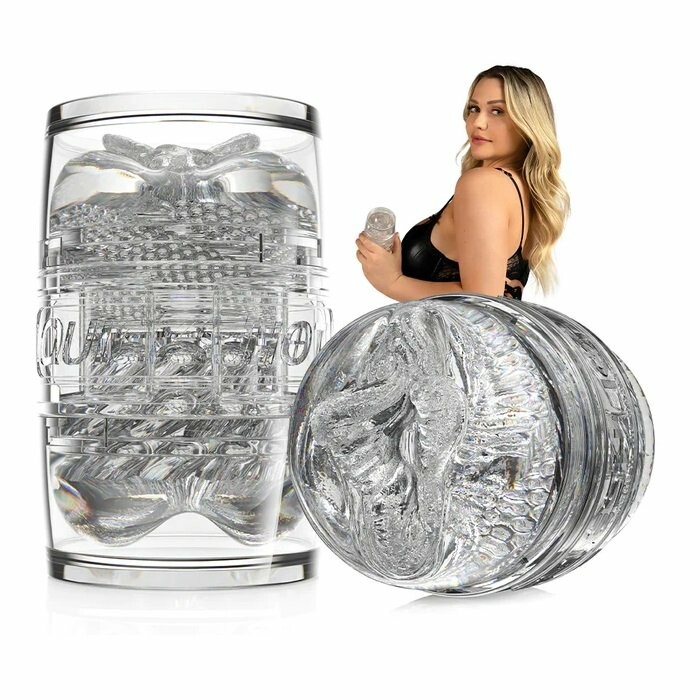 Мастурбатор двосторонній вагіна й анус Fleshlight Quickshot Mia Malkova, кібершкіра, прозорий, 11.2 х 9 см