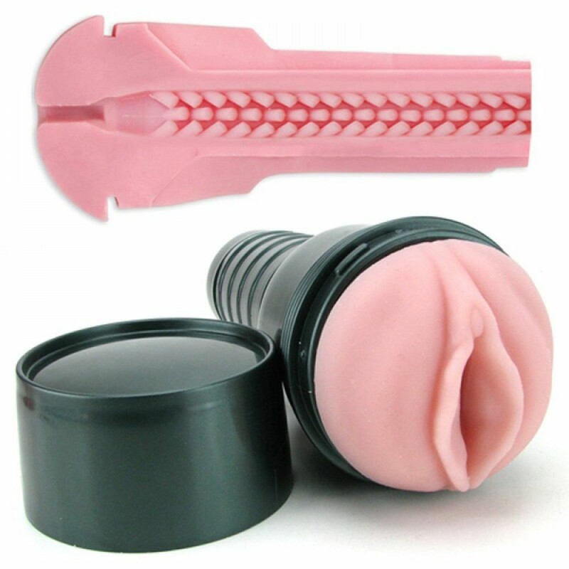 Мастурбатор вагіна в колбі з вібрацією Fleshlight Pink Lady Touch, кібершкіра, бежевий, 25 х 10 см - Изображение 2