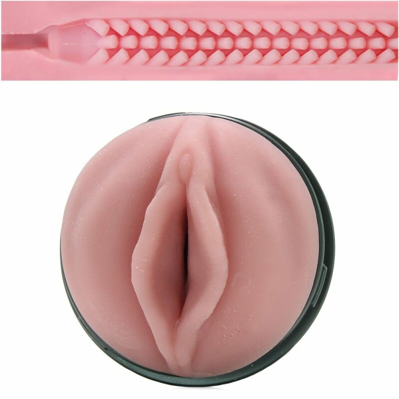 Мастурбатор вагіна в колбі з вібрацією Fleshlight Pink Lady Touch, кібершкіра, бежевий, 25 х 10 см - Изображение 7