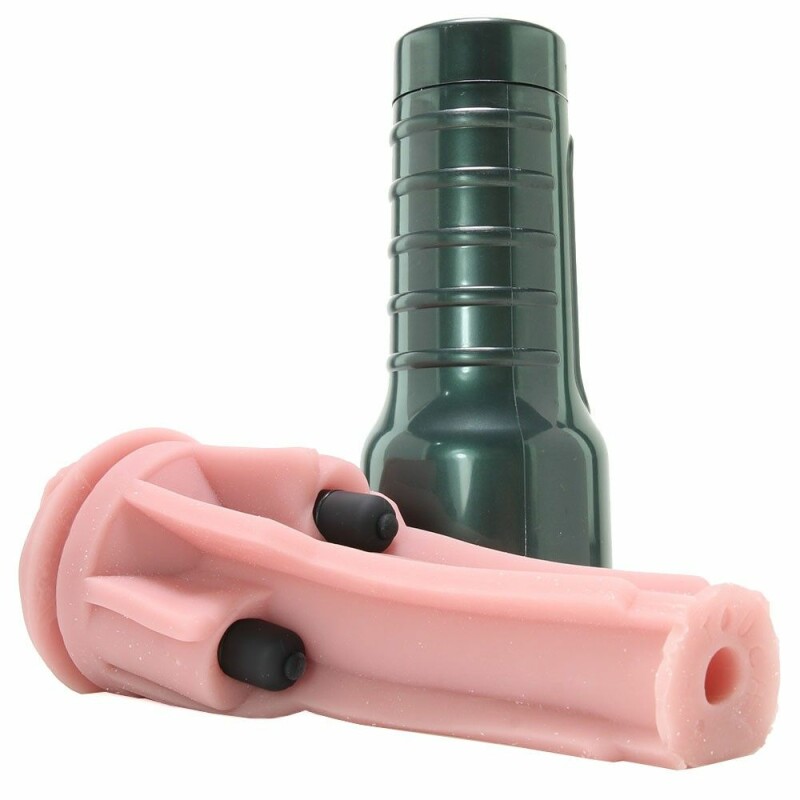 Мастурбатор вагіна в колбі з вібрацією Fleshlight Pink Lady Touch, кібершкіра, бежевий, 25 х 10 см - Изображение 8