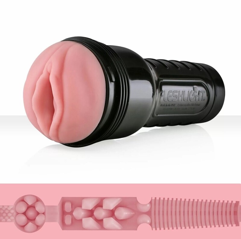 Мастурбатор вагіна в колбі Pink Lady Destroya Fleshlight, рельєфний, кібершкіра, бежевий, 25.4 х 10 см
