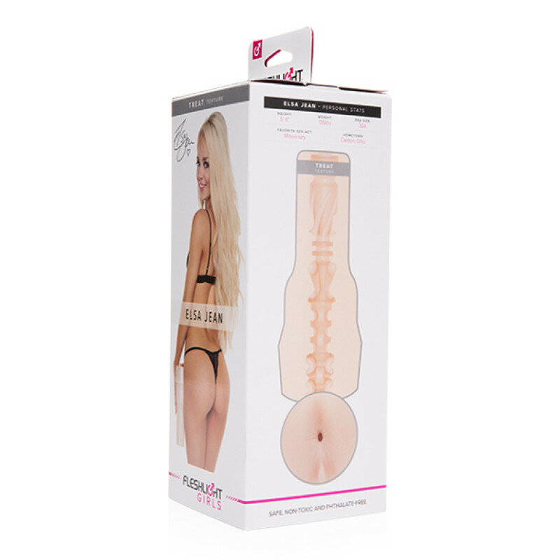 Мастурбатор анус у колбі Fleshlight Girls Elsa Jean, кібершкіра, бежевий, 25.4 х 8.5 см - Изображение 1