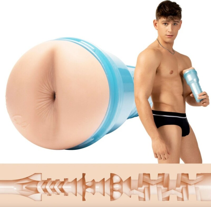 Маструбатор анус, кібершкіра в колбі, Fleshjack Boys Reno Gold Golden Boy Signature Butt, бежевий - Изображение 1