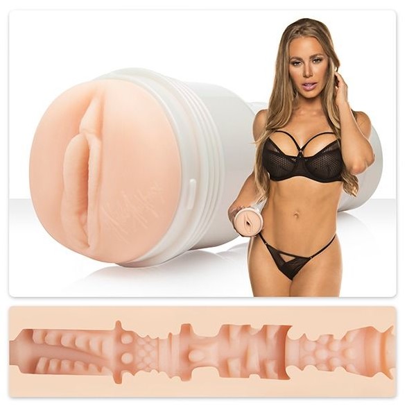 Мастурбатор вагіна з кібершкіри в колбі Fleshlight Girls Nicole Aniston Fit, бежевий, 24.8 см