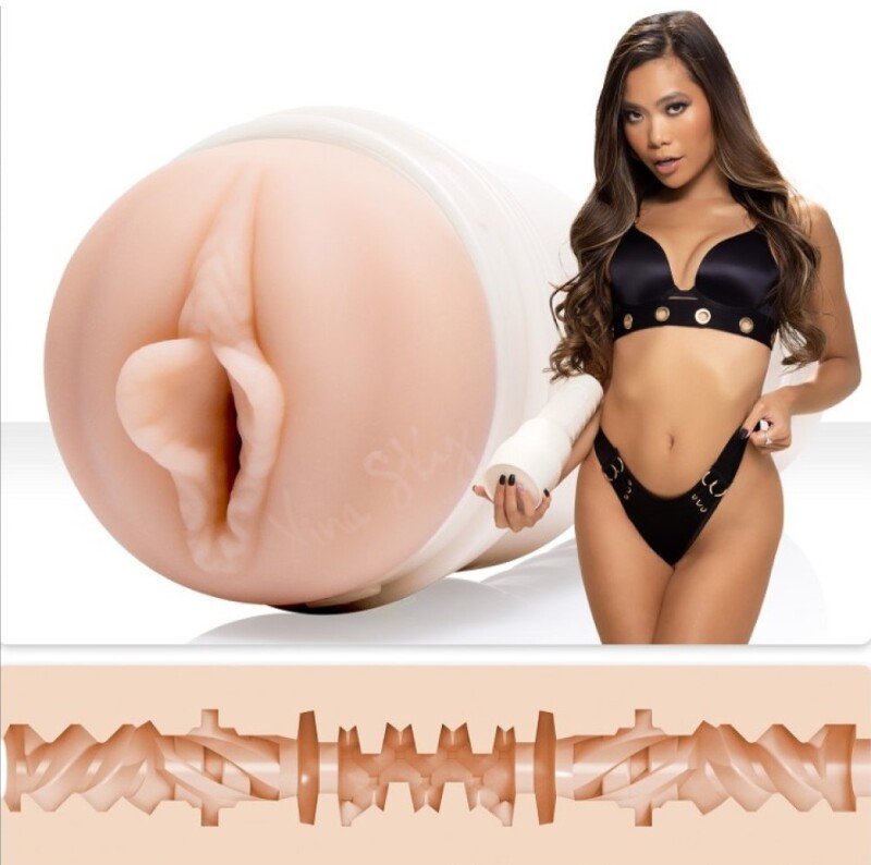 Мастурбатор вагіна з кібершкіри в колбі Fleshlight Girls Vina Sky Exotica, бежевий, 24.8 см