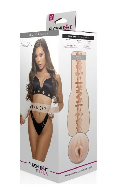 Мастурбатор вагіна з кібершкіри в колбі Fleshlight Girls Vina Sky Exotica, бежевий, 24.8 см - Изображение 1