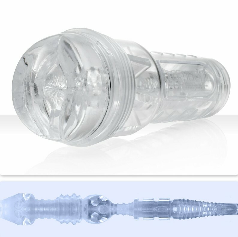 Мастурбатор анус у колбі Fleshlight Ice Butt Crystal, кібершкіра, прозорий, 25 х 9 см - Изображение 2