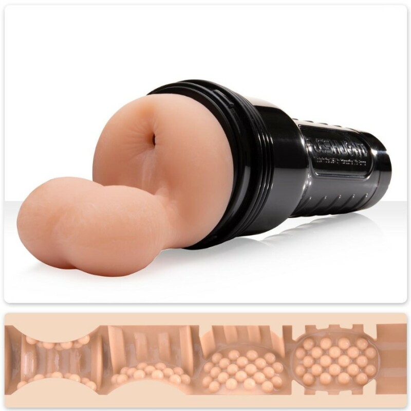 Мастурбатор анус з мошонкою для геїв, з кібершкіри Fleshlight FleshSack, бежевий, 28 см