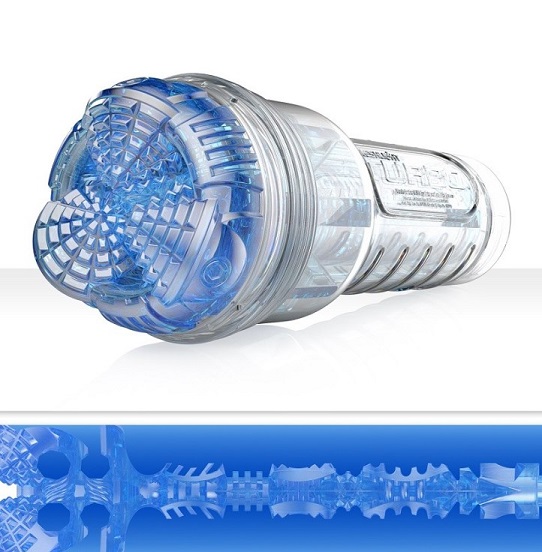 Мастурбатор з кібершкіри Fleshlight Turbo Core Blue Ice (RP), прозорий, 25 х 10 см