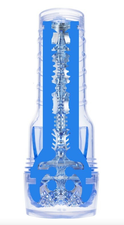 Мастурбатор з кібершкіри Fleshlight Turbo Core Blue Ice (RP), прозорий, 25 х 10 см - Изображение 3