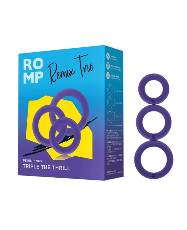 Набір ереційних кілець ROMP Remix Trio, силіконові, фіолетові, 3 шт