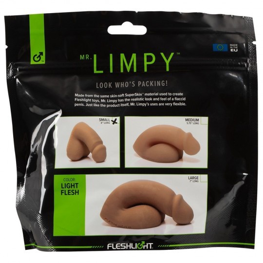 М'який фалоімітатор Fleshlight Mr.Limpy, кібершкіра, бежевий, 9 х 3.5 см - Изображение 1