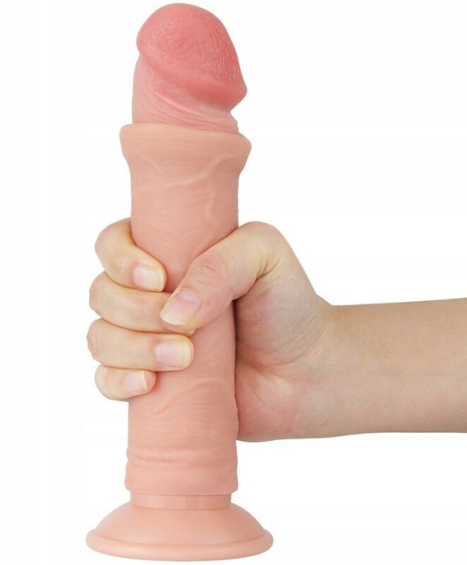 Фалоімітатор реалістичний на присосці Lovetoy Sliding-Skin Dual Layer Dong, бежевий, 20 х 3.8 см