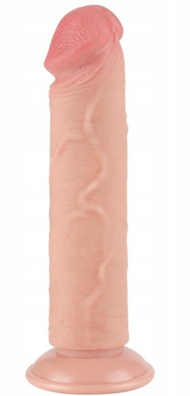 Фалоімітатор реалістичний на присосці Lovetoy Sliding-Skin Dual Layer Dong, бежевий, 20 х 3.8 см - Зображення 2