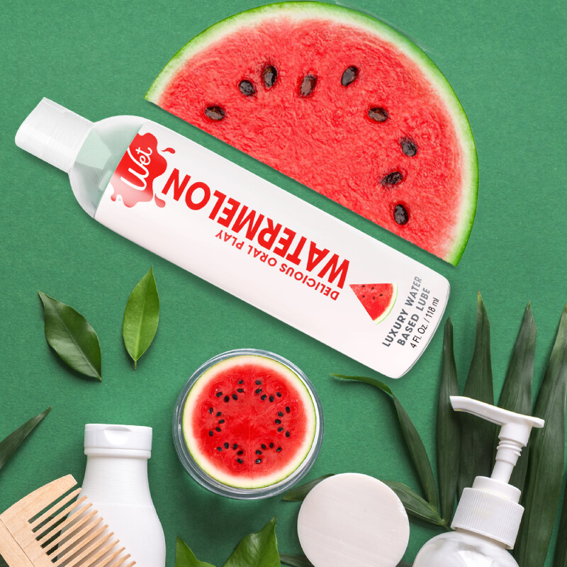 Лубрикант оральний Wet Warming Watermelon 30 мл на водній основі з розігрівом зі смаком кавуна - Зображення 1