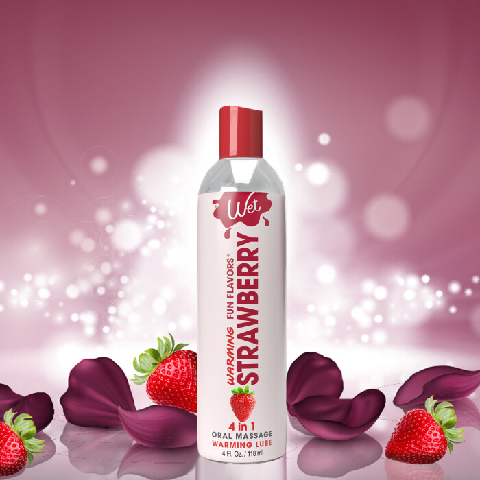 Лубрикант оральний Wet Warming Strawberry 30 мл на водній основі з розігрівом зі смаком полуниці