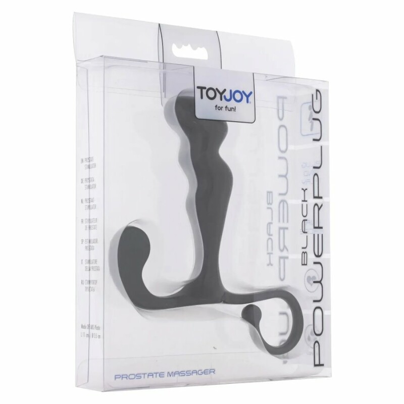 Масажер простати Toy Joy з фігурною ручкою, чорний, 10 х 3.5 см - Зображення 1