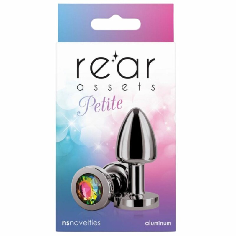 Анальна пробка з кристалом NS Novelties Rear Assets Petite чорна, 6 см х 2.6 см