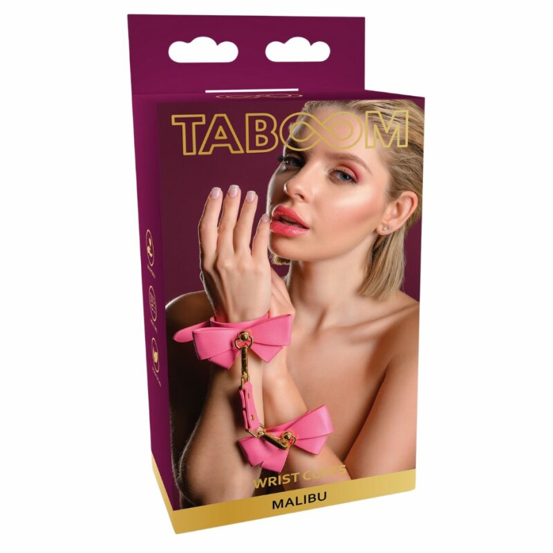 Кайданки з бантиками Taboom Malibu Wrist Cuffs з веганської шкіри, рожеві - Зображення 6