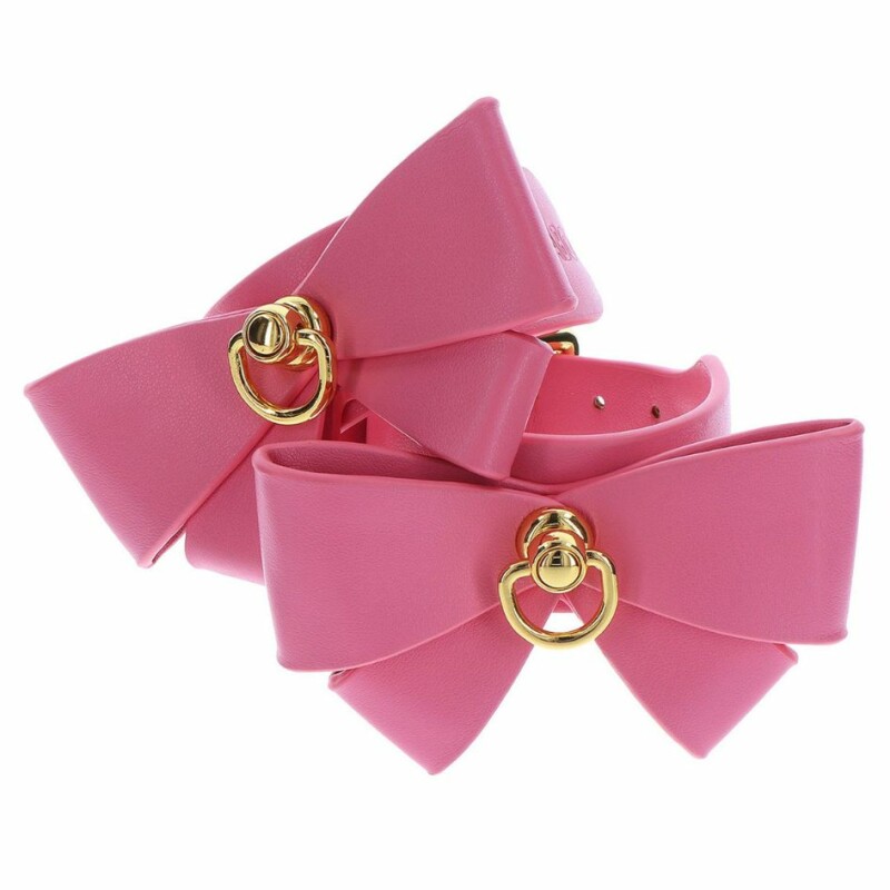 Кайданки з бантиками Taboom Malibu Wrist Cuffs з веганської шкіри, рожеві