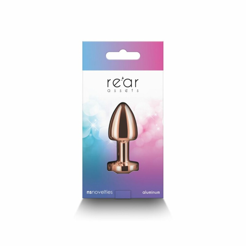 Анальна пробка з кристалом NS Novelties Rear Assets Petite золота, 6 см х 2.6 см - Зображення 3