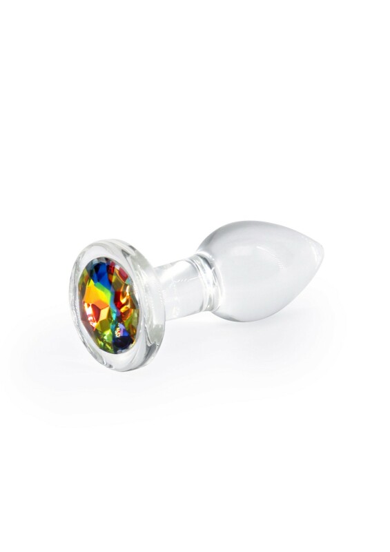 Анальна пробка з кристалом S Crystal Desires NS Novelties, скляна, прозора, 7.3 х 3.9 см