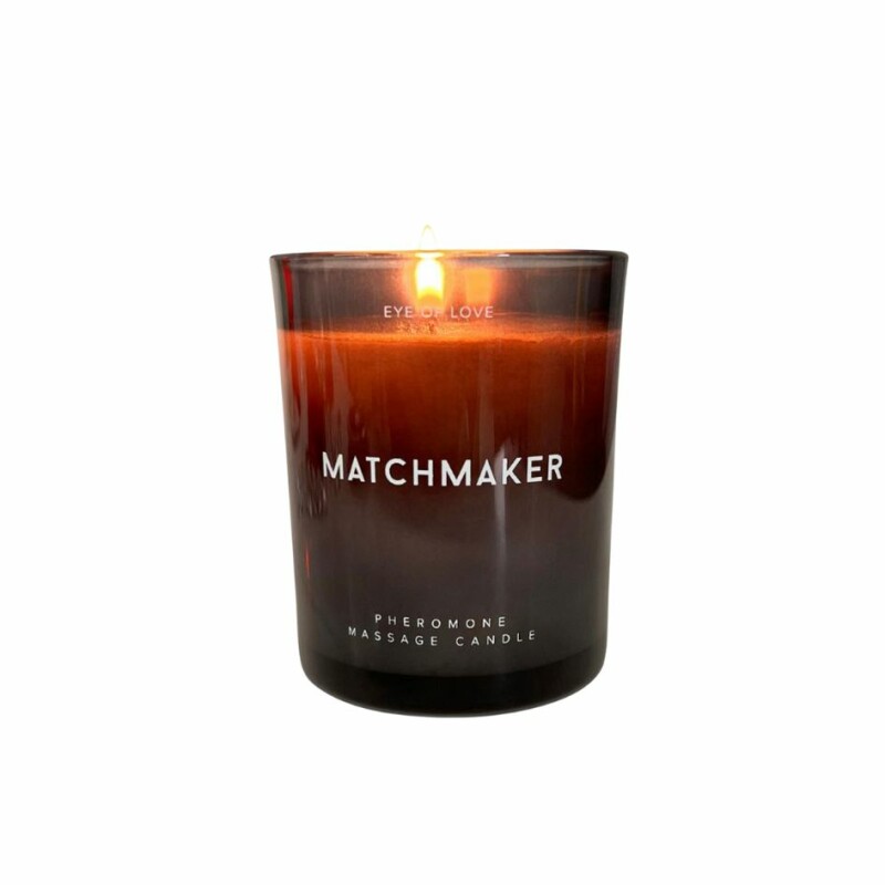 Масажна свічка з феромонами Eye Of Love Matchmaker Black Diamond у склі, чорна, 180 мл