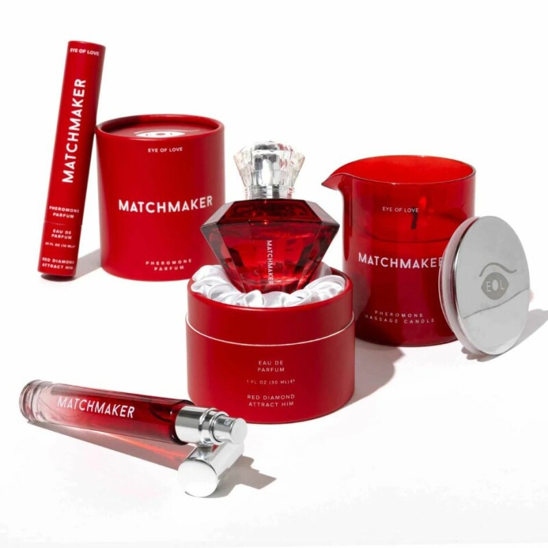 Масажна свічка з феромонами Eye Of Love, 180 мл, Matchmaker Red Diamond у склі, червона - Зображення 7