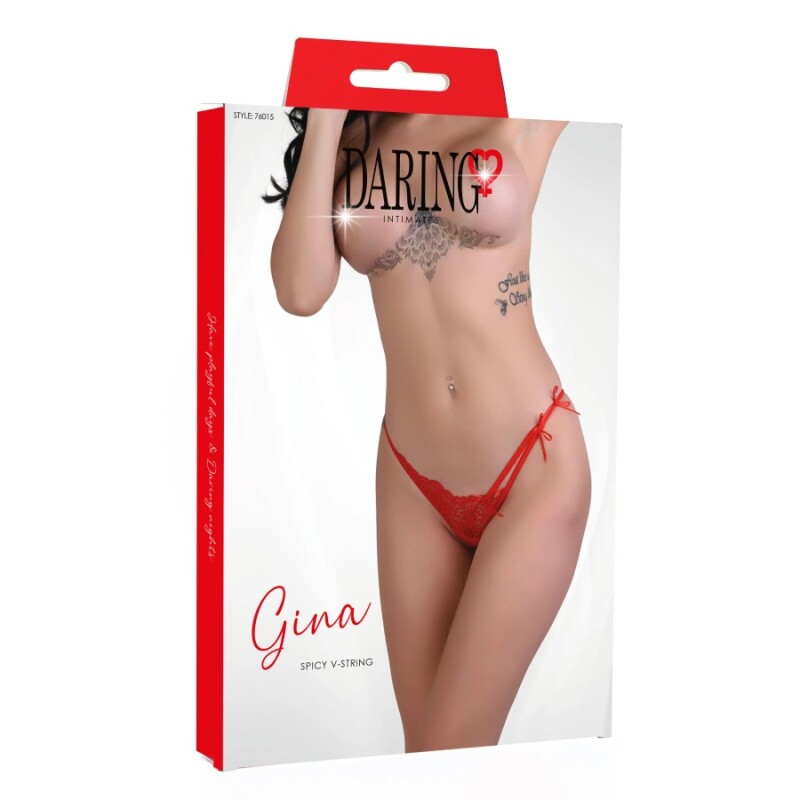 Стрінги еротичні мереживні S/M Gina Daring Intimates, червоні - Зображення 3