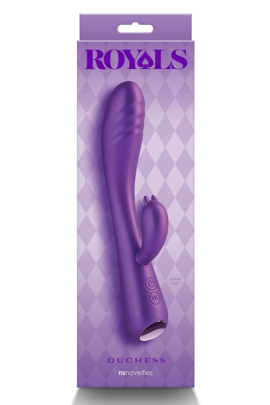 Вібратор-кролик Royals Duchess NS Novelties, силіконовий, фіолетовий, 21 х 3.5 см - Зображення 1