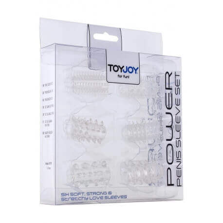 Набір насадок на член Power ToyJoy Penis Sleeve, прозорі, 4 х 2.5 см