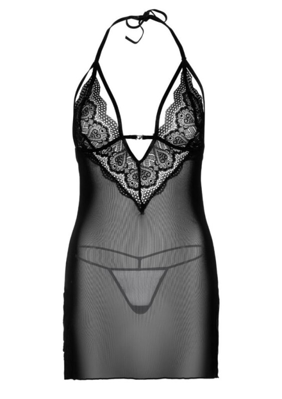 Сорочка еротична зі стрінгами Daring Intimates Strappy Lace Babydoll, чорна, S/M - Изображение 7