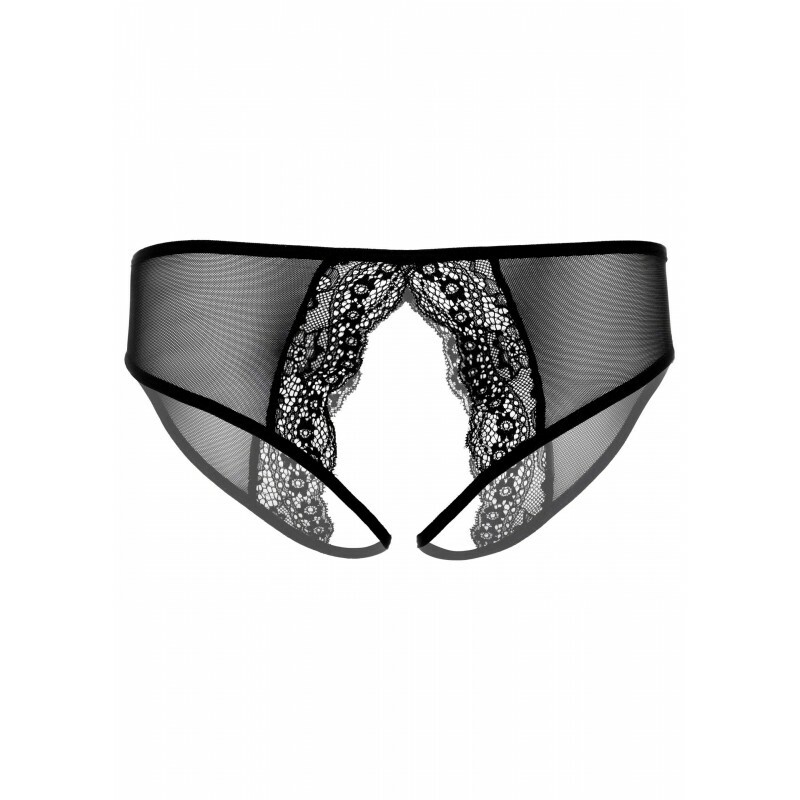 Трусики з інтимним вирізом Daring Intimates Angel naughty crotchless panty, чорні, S/M - Зображення 3