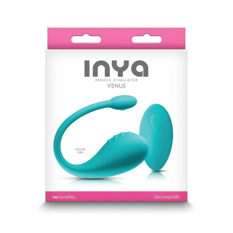 Віброяйце з пультом Inya Venus NS Novelties, силіконове, блакитне, 20 х 3.5 см - Зображення 1