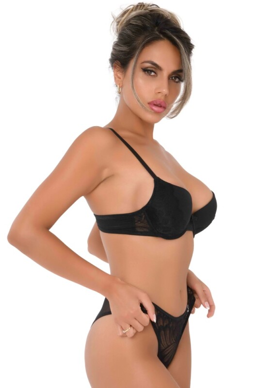 Трусики сексуальні з інтимним вирізом S/M Daring Intimates, напівпрозорі, чорні - Изображение 2