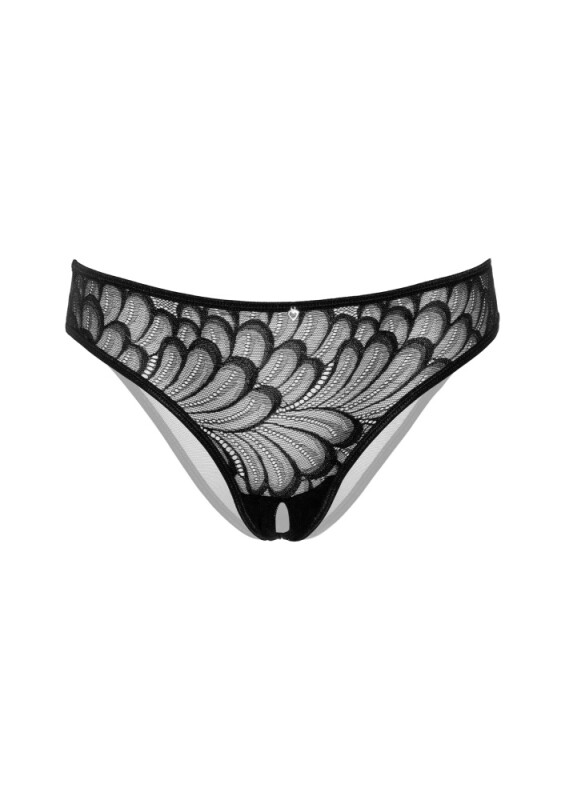 Трусики сексуальні з інтимним вирізом S/M Daring Intimates, напівпрозорі, чорні - Изображение 3