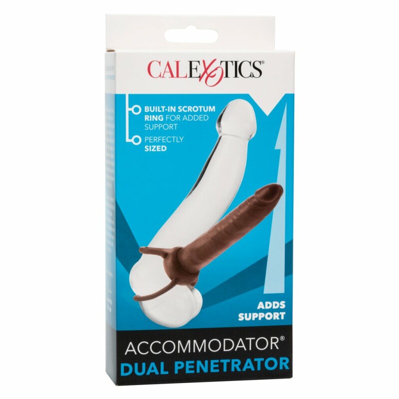 Насадка для подвійного проникнення CalExotics Accommodator Dual Penetrator, коричнева, 13.2 х 3.2 см - Изображение 1