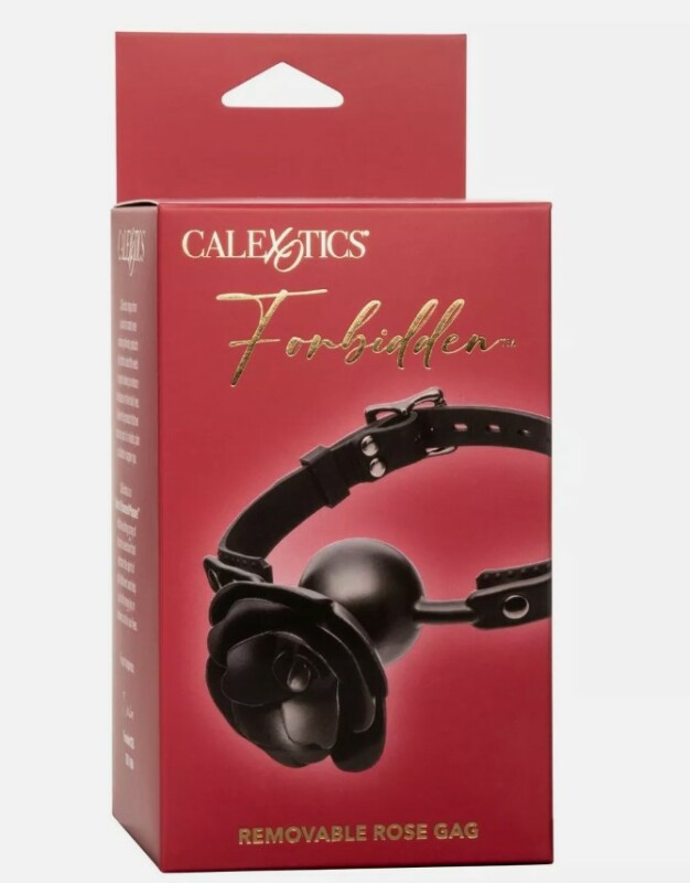 Кляп у вигляді троянди CalExotics Forbidden Removable Rose Gag, чорний - Изображение 1