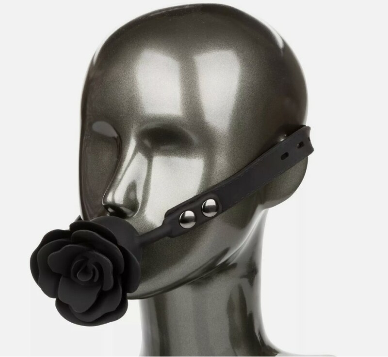 Кляп у вигляді троянди CalExotics Forbidden Removable Rose Gag, чорний - Изображение 4