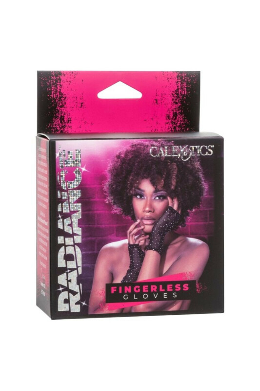Рукавички короткі у дрібну сітку зі стразами CalExotics Fingerless Gloves, чорні, O/S