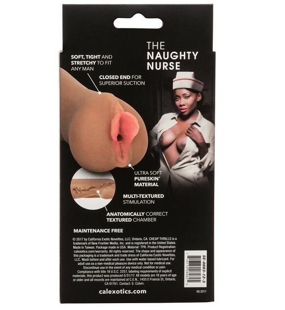 Мастурбатор вагіна реалістичний California Exotics Cheap Thrills Naughty Nurse, бежева, 12 х 5.7 см - Изображение 6