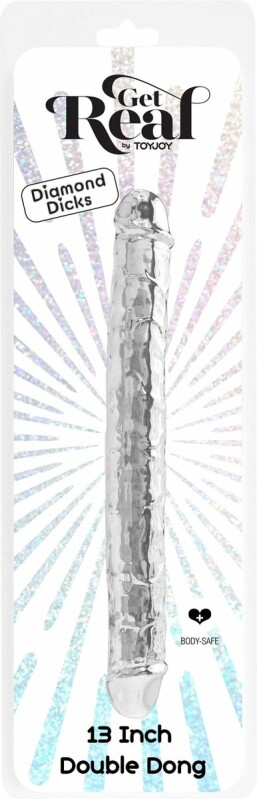 Фалоімітатор подвійний ToyJoy Clear Double Dong, прозорий, 34.5 х 4 см - Зображення 1