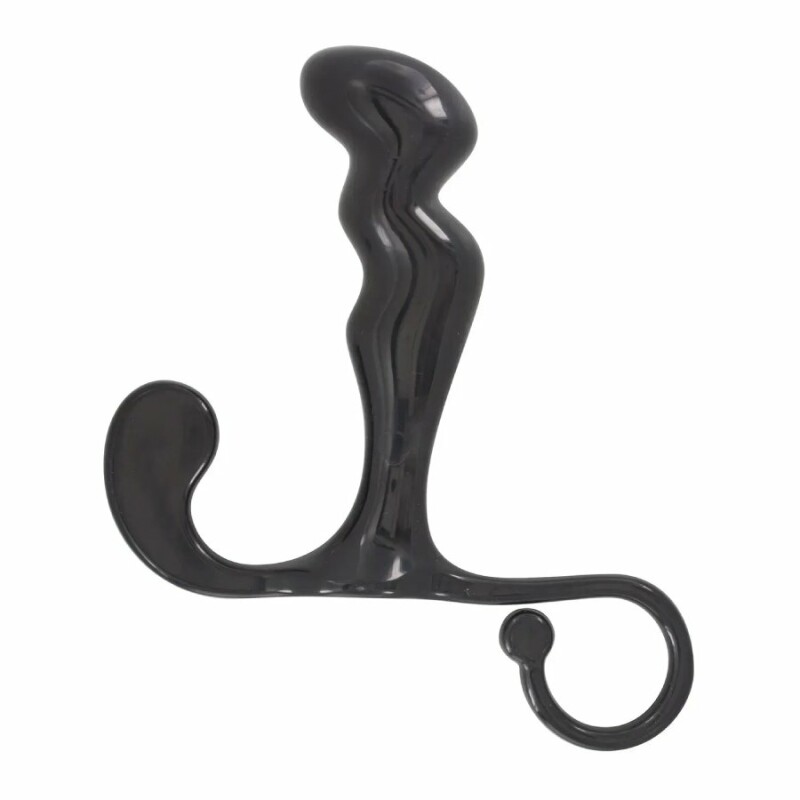 Масажер простати Toy Joy з фігурною ручкою, чорний, 10 х 3.5 см