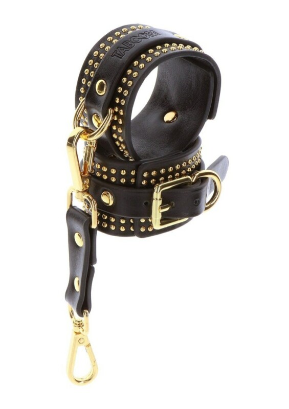 Наручники Taboom Vogue Studded Wrist Cuffs Set з веганської шкіри, чорні - Изображение 3