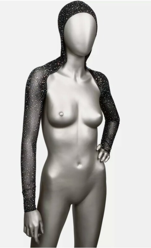 Накидка з капюшоном CalExotics Hooded Shoulder Shrug, чорна, O/S - Изображение 3