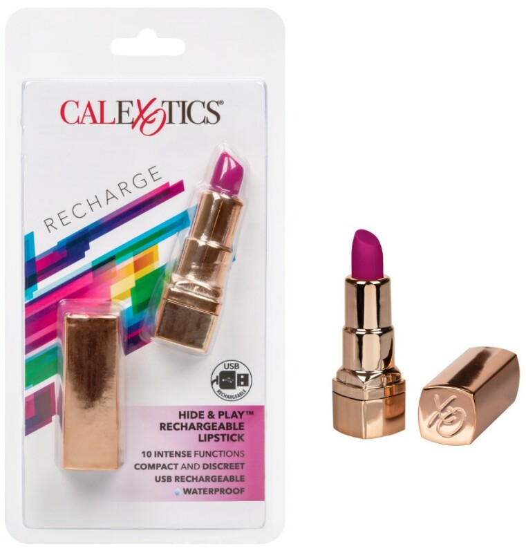 Вібратор у формі помади CalExotics Hide & Play Lipstick Recharge, 7.5 х 2 см - Изображение 1