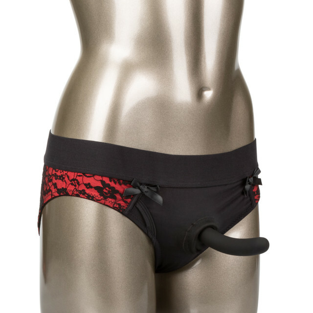 Страпон на трусиках L/XL Scandal California Exotics, силіконовий, чорний, 12.7 х 2.5 см