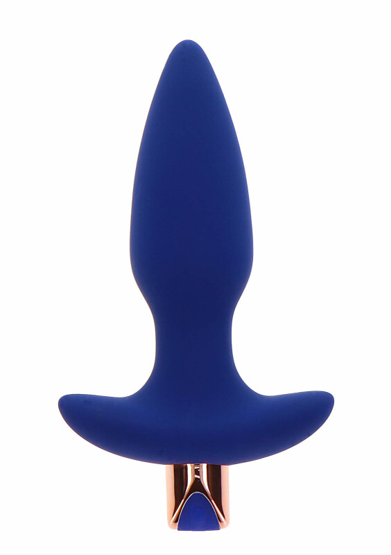 Анальна пробка з вібрацією ToyJoy The Sparkle Buttplug з пультом, синя, 13.5 х 3.5 см