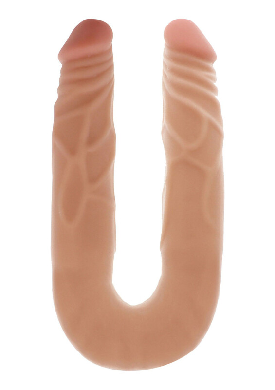 Подвійний фалоімітатор ToyJoy Double Dong, бежевий, 35 х 3.5 см